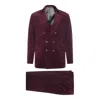 Brunello Cucinelli Velvet Double-breasted Suit Button Detailing In Red