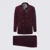 Brunello Cucinelli Velvet Double-breasted Suit Button Detailing In Multi