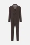 Brunello Cucinelli Long-sleeved Suit In Brown