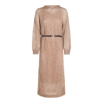 Brunello Cucinelli Dresses Brown In Multi