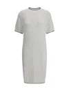 Brunello Cucinelli Women Knitted Midi Dress In White