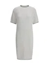 Brunello Cucinelli Women Knitted Midi Dress In White