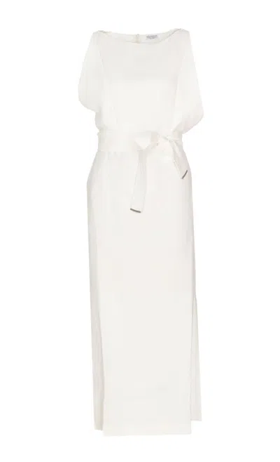 Brunello Cucinelli Wrap Dress In Bianco