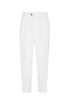 Brunello Cucinelli Cotton Corduroy Tailored Trousers In Snow