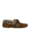 Brunello Cucinelli Suede Moccasin Driving Loafers Lace Detail In Brown