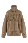 Brunello Cucinelli Drop Sequin Cardigan Sweaters And Cardigans Beige In Brown