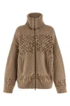 Brunello Cucinelli Drop Sequin Cardigan Sweaters And Cardigans Beige In Brown
