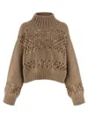 Brunello Cucinelli Drop Sequin Sweater Sweaters And Cardigans Beige In Brown