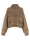 Brunello Cucinelli Drop Sequin Sweater Sweaters And Cardigans Beige In Brown