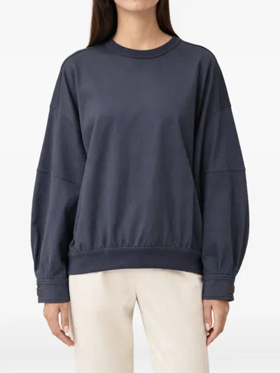 Brunello Cucinelli Dropped-shoulder Cotton Sweatshirt In Blue