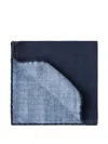 Brunello Cucinelli Dual-tone Pocket Square In Blue