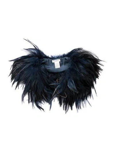 Pre-owned Brunello Cucinelli Duck Feathers Scarf In Blue