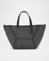 Brunello Cucinelli Duo All Over Monili Leather Mini Tote Bag In Black