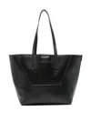 Brunello Cucinelli Geometric Panel Structured Tote Bag With Detachable Pouch In Black