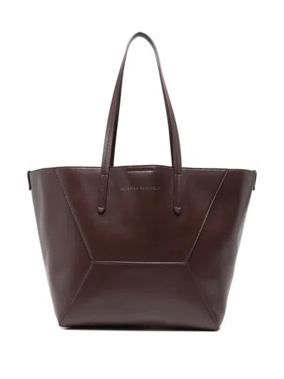 Brunello Cucinelli Duo Bag In Burgundy