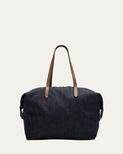 Brunello Cucinelli Duo Denim Traveler Shoulder Bag