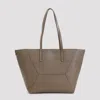 Brunello Cucinelli Mud Brown Grained Leather Duo Medium Bag