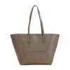 Brunello Cucinelli Mud Brown Grained Leather Duo Medium Bag In Brown