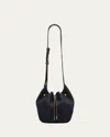 Brunello Cucinelli Duo Mini Denim Drawstring Bucket Bag In Denim