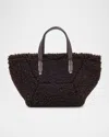 Brunello Cucinelli Duo Shearling Mini Shopper Tote Bag
