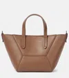 Brunello Cucinelli Mini Calfskin Bc Duo Top-handle Bag In Brown