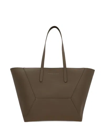 Brunello Cucinelli Mud Leather Shopping Bag C9357 Borse A Mano In Brown