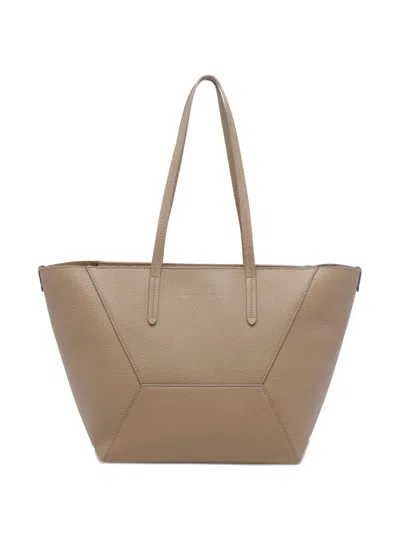 BRUNELLO CUCINELLI DUO ZIP LEATHER SHOULDER BAG