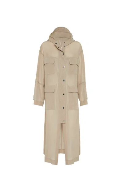 BRUNELLO CUCINELLI BRUNELLO CUCINELLI DUSTER COAT WITH MONILI