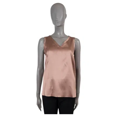 Pre-owned Brunello Cucinelli Dusty Rose Silk Satin Tank-top Shirt S In Red