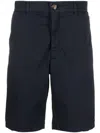 Brunello Cucinelli Men Garment-dyed Bermuda Shorts In Twisted Cotton Gabardine In Blue