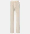 Brunello Cucinelli Dyed Cotton Wide-leg Pants In Beige