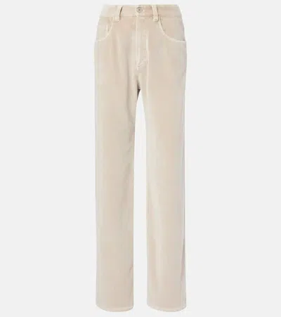 Brunello Cucinelli Dyed Cotton Wide-leg Pants In Ecrù