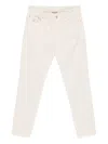Brunello Cucinelli Cotton Trousers With Belt Loops And Five-pocket Styling In Beige