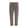Brunello Cucinelli Dyed Denim Pants In Brown