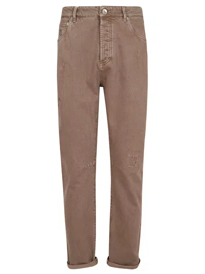 Brunello Cucinelli Dyed Denim Trousers In Default Title