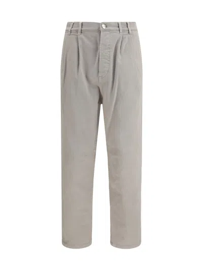 Brunello Cucinelli Men Dyed Denim Pants In Neutral