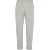 Brunello Cucinelli Dyed Denim Trousers In Khaki