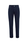 Brunello Cucinelli Logo-patch Straight-leg Trousers In Navy Blue