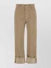 Brunello Cucinelli Dyed Finish Trousers With Pockets And Cuffs