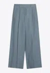 Brunello Cucinelli Dyed Hemp And Linen Loose Pants In Light Blue