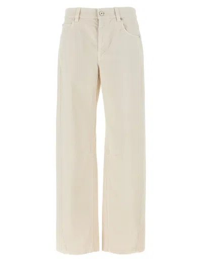 Brunello Cucinelli Dyed Jeans Beige In White