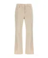 Brunello Cucinelli Loose Trousers In Garment-dyed Comfort Denim With Shiny Tab In Nude