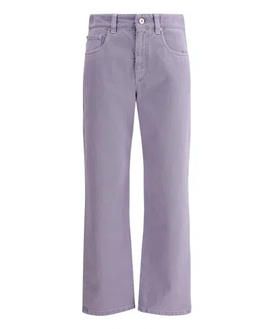 Brunello Cucinelli Dyed Jeans In Violet