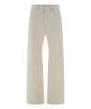 Brunello Cucinelli Beige Twill Loose Trousers In White