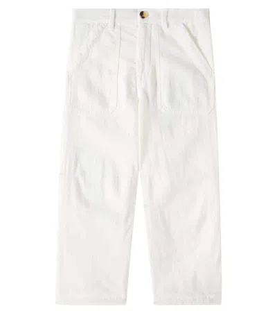 Brunello Cucinelli Kids' Dyed Linen-blend Pants In Neve