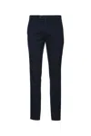 Brunello Cucinelli Cotton-virgin Wool Gabardine Italian Trousers In Blue