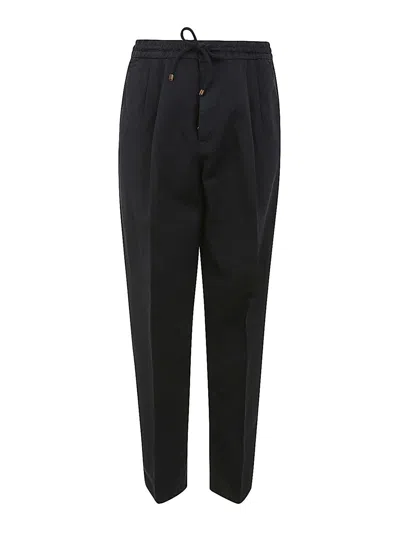 Brunello Cucinelli Men Front Pleat Pants In Blue