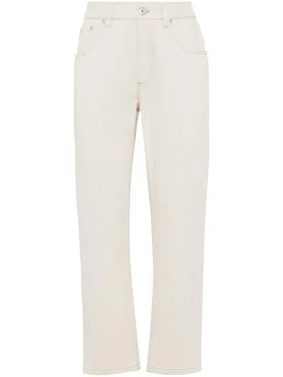 Brunello Cucinelli Straight-leg Jeans In Ecru