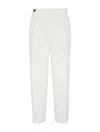 Brunello Cucinelli Button-fastening Belt-loops Trousers In Neve