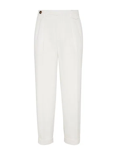 Brunello Cucinelli Dyed Trousers In Neve